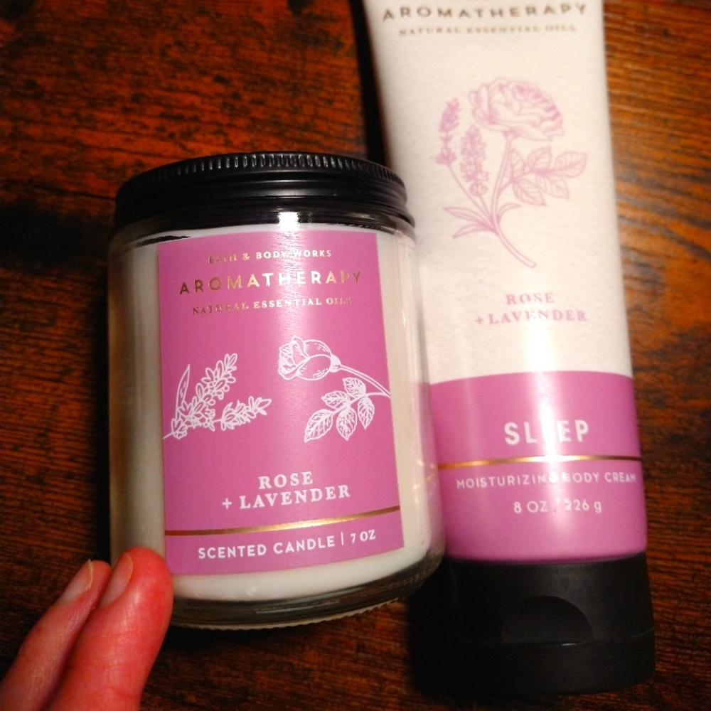 Bath and Body Works Rose Lavender Lotion Candle